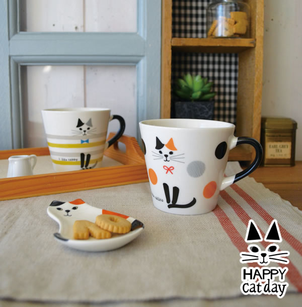 デコレ（DECOLE）HAPPY CATマグ【猫/キッチン雑貨】の使用画像