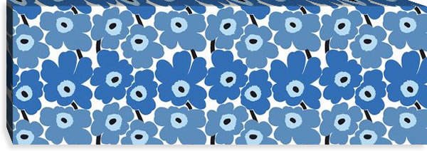 マリメッコ ファブリックパネル ミニウニッコ（Mini Unikko）300×900×30mm【北欧雑貨/北欧生地】ブルーの画像