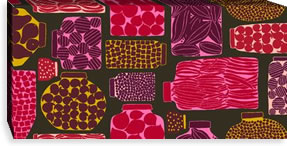 マリメッコ ファブリックパネル ピエニ プルヌッカ（Pieni Purnukka）300×600×30mm【北欧雑貨/北欧生地】ピンクの画像