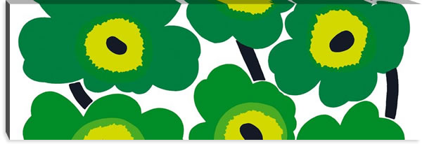 マリメッコ ファブリックパネル ウニッコ（Unikko）450×1350×30mm【北欧雑貨/北欧生地】グリーンの画像
