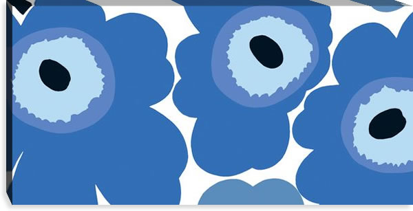 マリメッコ ファブリックパネル ウニッコ（Unikko）450×900×30mm【北欧雑貨/北欧生地】ブルーの画像