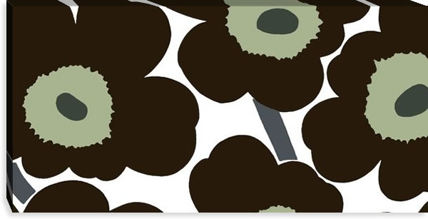 マリメッコ ファブリックパネル ウニッコ（Unikko）450×900×30mm【北欧雑貨/北欧生地】ブラックの画像
