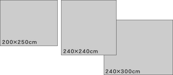 ウィルトン織り ラグマット ギタン【ペルシャ絨毯/おしゃれ】のサイズバリエーション 200×250 240×240 240×300の画像