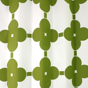 スミノエの北欧風遮光カーテン マルデハナのグリーン詳細画像