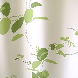 スミノエの北欧風カーテン マメノツルのグリーン