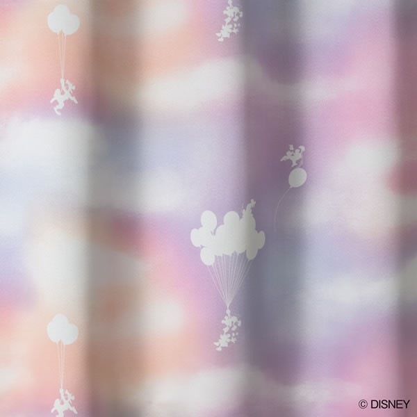 ディズニー 遮光カーテン ミッキー メロウ 1枚入【おしゃれ】ピンクの詳細画像